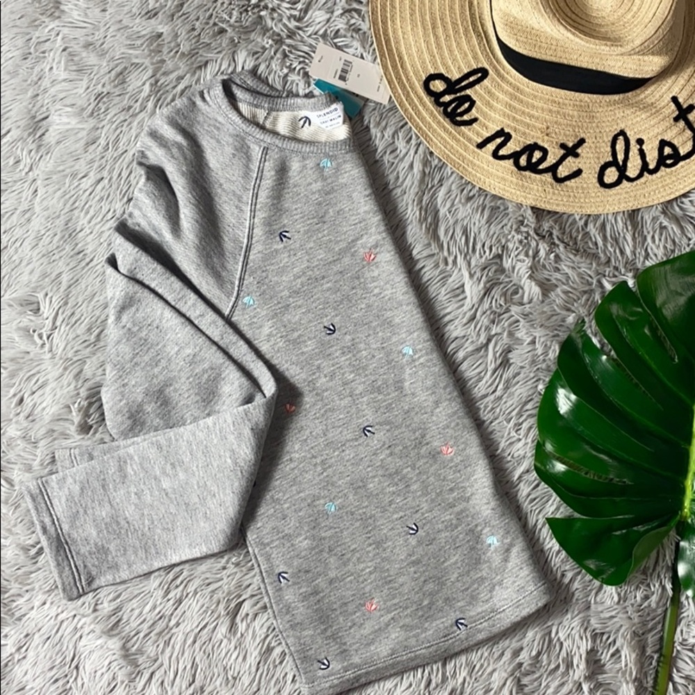 NWT Splendid embroidered umbrella grey sweatshirt